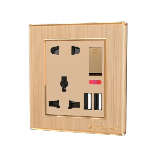 Super Star Kito Series 2&3-Pin Multi Socket With 2 USB