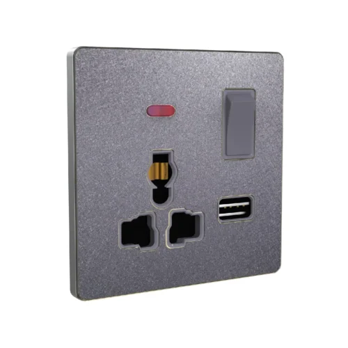 Super Star Alpha Series 2&3-Pin Multi Socket With 1 USB