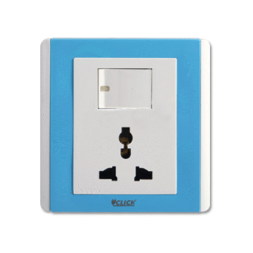 CLICK-IRISH-3 PIN UNIVERSAL SOCKET WITH SWITCH,13A