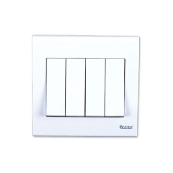 CLICK-TULIP-4 GANG 1 WAY SWITCH