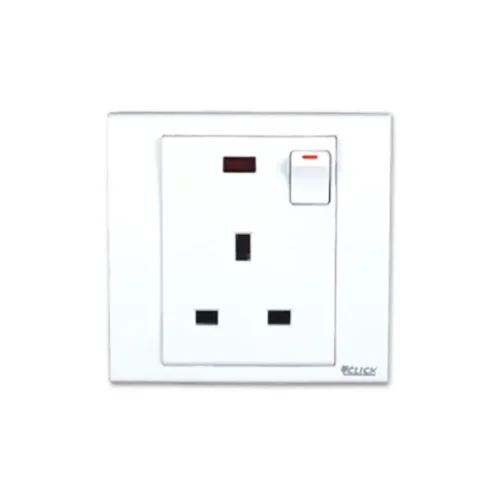 CLICK-TULIP-3 PIN FLAT SOCKET WITH SWITCH,13A