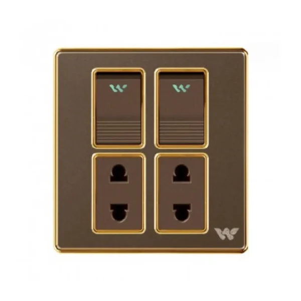 WALTON Premio Series WPD2PS Double 2 Pin Socket With Switch