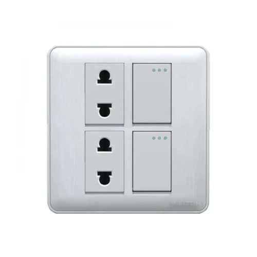 WALTON Glory Series- White WGD2PSW Double 2 Pin Socket with Switch