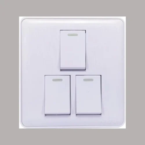 WALTON Super Series- White 3 Gang Switch-1way