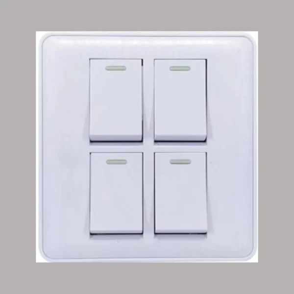 WALTON Super Series- White 4 Gang Switch-1way