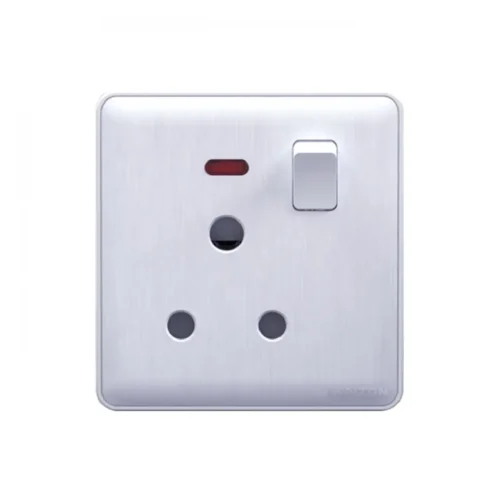 WALTON Super Series- White 15A Round Socket with Switch