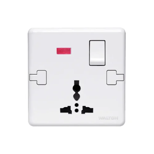 WALTON W1 Series W13PS13 Pearl White (3 pin socket with switch)