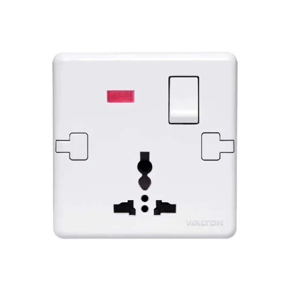 WALTON W1 Series W13PS13 Pearl White (3 pin socket with switch)