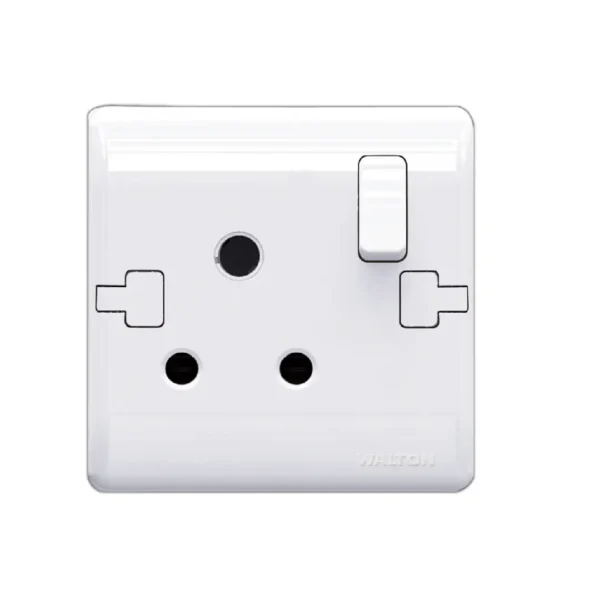 WALTON W1 Series W13PRS15 Pearl White (3 Pin Round Socket with switch)