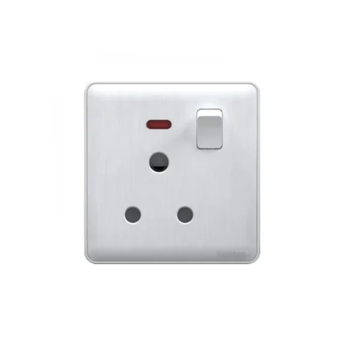 WALTON Super Series- White 15A Round Socket with Switch