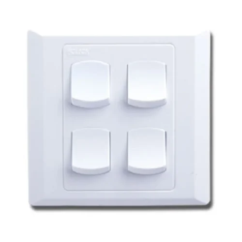 CLICK-ASTER-4 GANG 1 WAY SWITCH