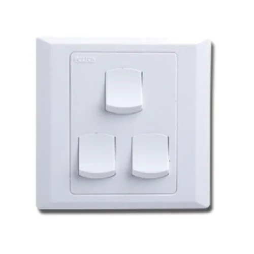 CLICK-ASTER-3 GANG 1 WAY SWITCH
