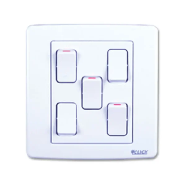 CLICK-PRIME-5 GANG 1 WAY SWITCH