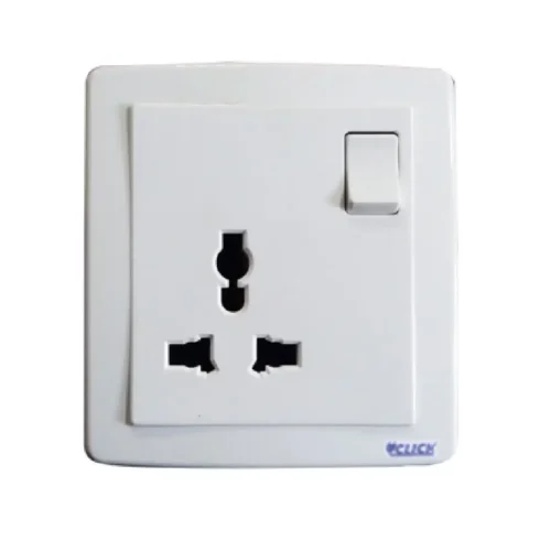 CLICK-PRIME-3 PIN UNIVERSAL SOCKET WITH SWITCH,13A