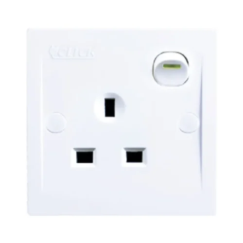 CLICK-PREMIUM-3 PIN FLAT SOCKET WITH SWITCH,13A
