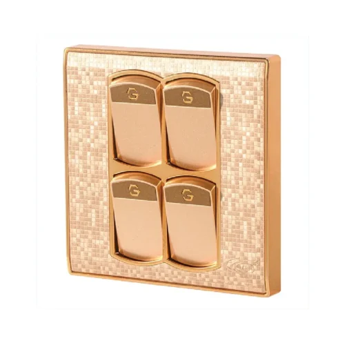 Imperial Four Gang Two Way Switch Golden 16A-250V~ – P4008/IPG008GO