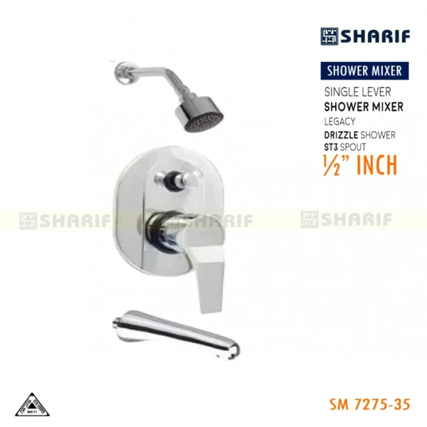 ½” SHOWER MIXER FULL SET SHARIF-LEGACY-7275-35