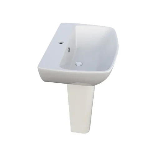 ( Rosa)THAMES 50CM ALPINE WHITE WASH BASIN WITH PEDESTAL