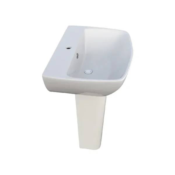 ( Rosa)THAMES 50CM ALPINE WHITE WASH BASIN WITH PEDESTAL