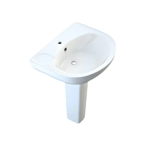 (Rosa)NOVA 50CM ALPINE WHITE WASH BASIN WITH PEDESTAL