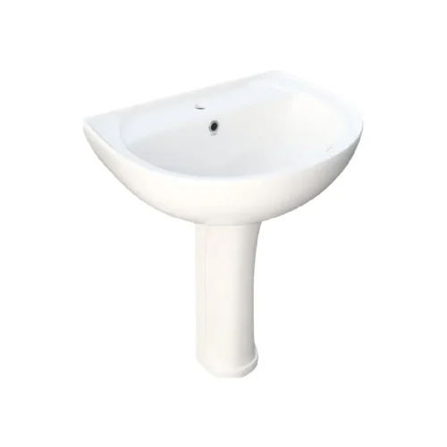 (Rosa)ORIANA 50CM ALPINE WHITE WASH BASIN WITH PEDESTAL