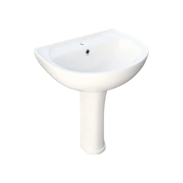 (Rosa)ORIANA 50CM ALPINE WHITE WASH BASIN WITH PEDESTAL