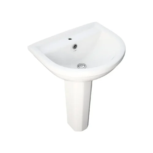 (Rosa)MARINA 50CM ALPINE WHITE WASH BASIN WITH PEDESTAL