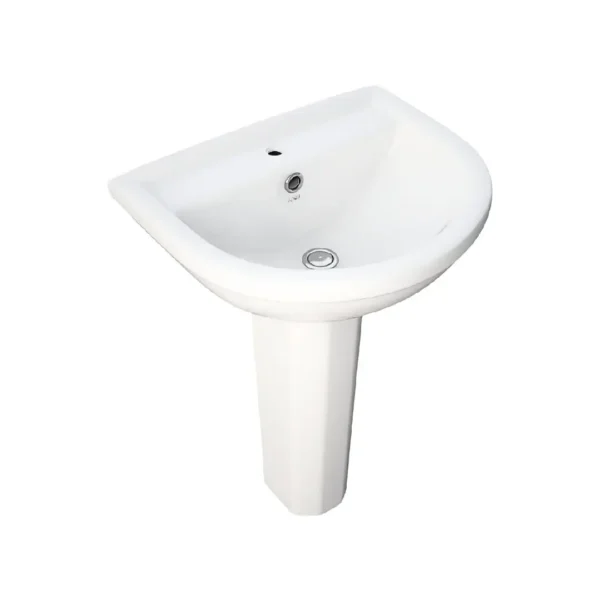 (Rosa)MARINA 50CM ALPINE WHITE WASH BASIN WITH PEDESTAL