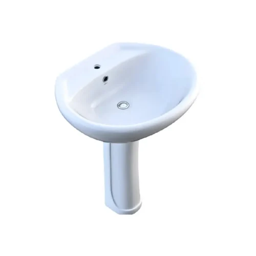 (Rosa)MARGO 50CM ALPINE WHITE WASH BASIN WITH PEDESTAL