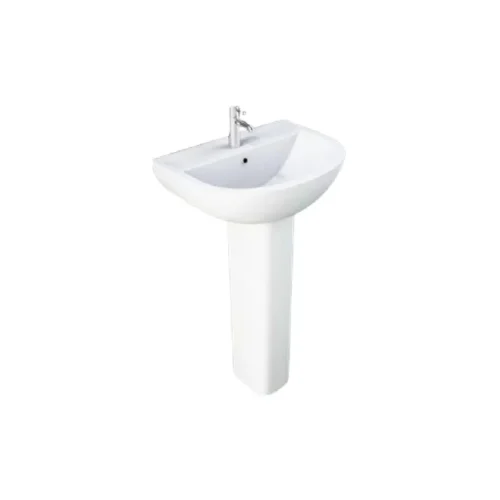 RAK-COMPACT ALPINE WHITE PEDESTAL WASH BASINS