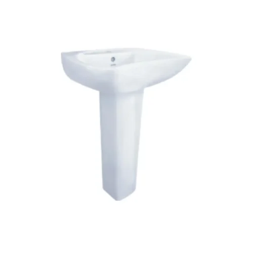 CHARU CM130 ALPINE WHITE WASH BASIN WITH PEDESTAL