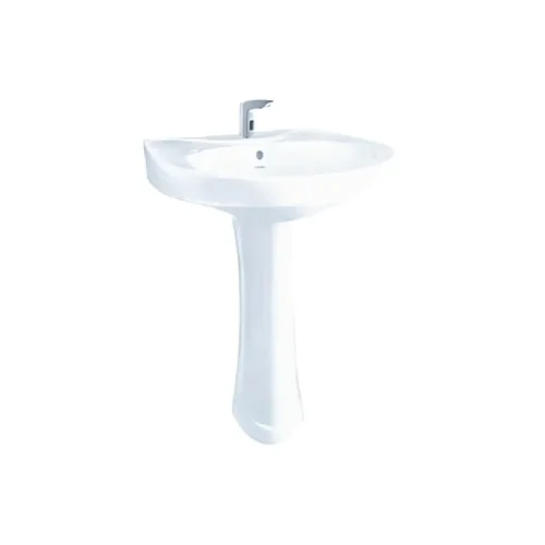 CHARU CM118 ALPINE WHITE WASH BASIN WITH PEDESTAL