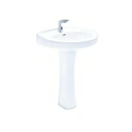 CHARU CM115 ALPINE WHITE WASH BASIN WITH PEDESTAL