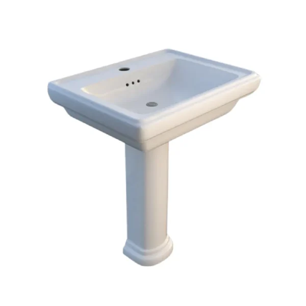 Rosa Topaz 58cm Square Wash Basin Full Pedestal