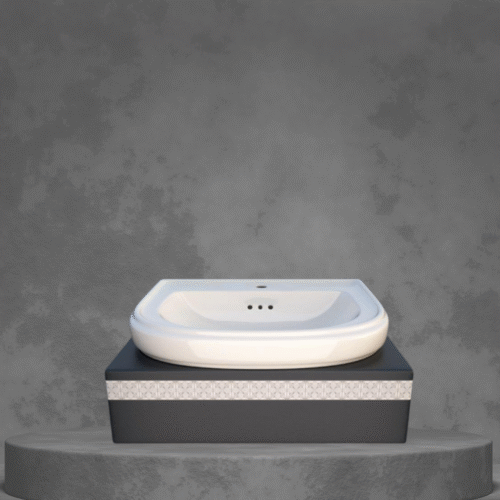 Rosa Topaz 58cm D Shape Wash Basin Table Top